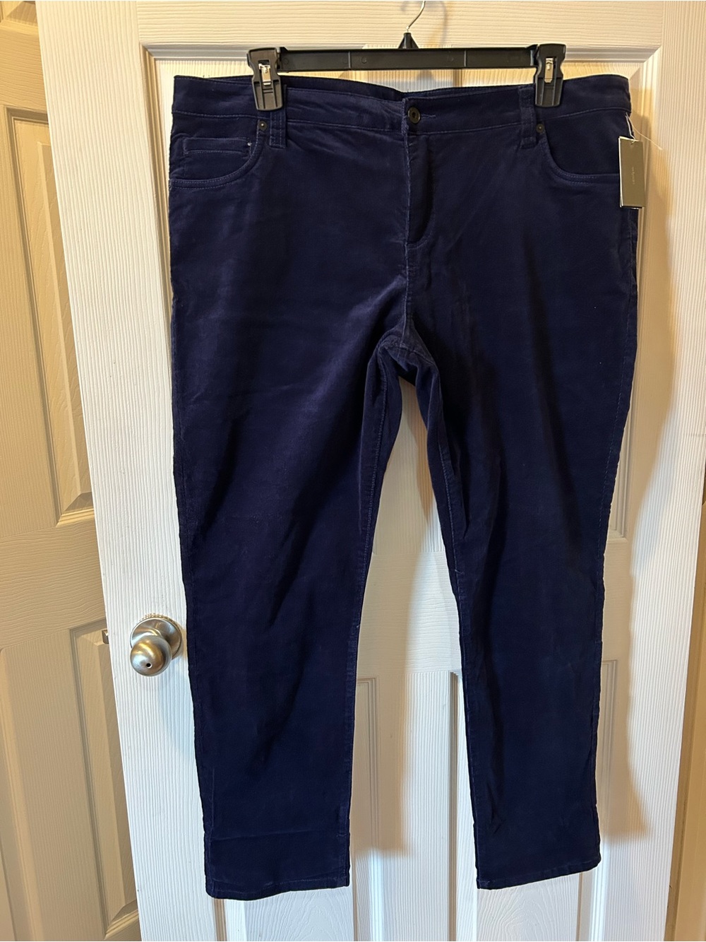 Edyson 18W Maritime Blue Navy Boyfriend Corduroy Jeans Pants NWT